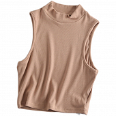 Картинка Топ эластичный мелкий рубчик без рукавов однотон от магазина LonnaMag