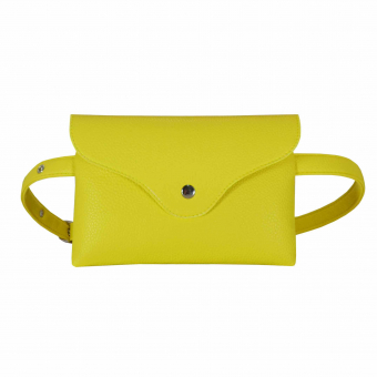 Сумка поясная конверт на кнопке ремень пришит