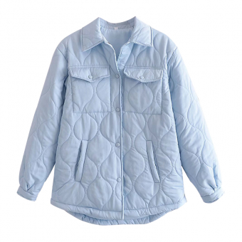 Куртка рубашка стеганая волнами 4 кармана