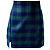 Картинка Юбка мини трапеция 2 разреза клетка - темно-синий темно-зеленый от магазина LonnaMag