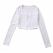 Картинка Топ на молнии квадратный вырез длинный рукав от магазина LonnaMag