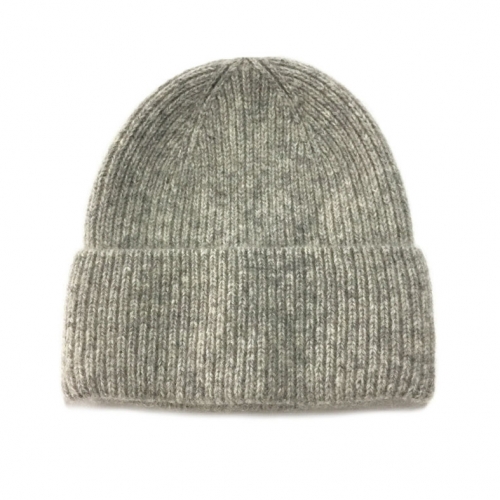 картинка Шапка бини ровный трикотаж узкий рубчик с подворотом от магазина LonnaMag