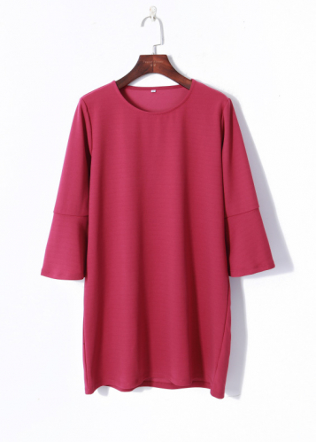 Картинка Прямое мини платье рукав клеш от магазина LonnaMag