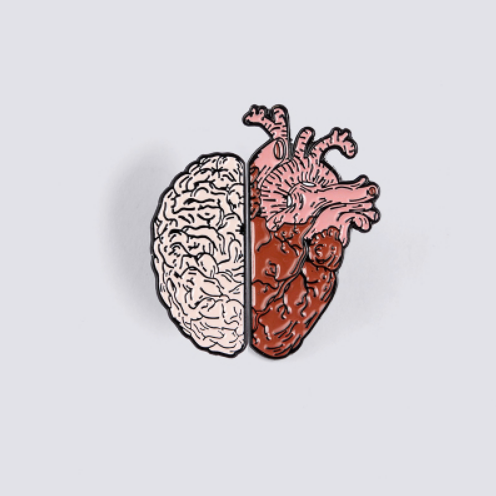 картинка Значок на половину мозг и сердце (2шт) от магазина LonnaMag