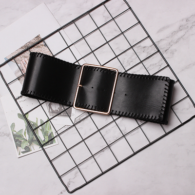 картинка Ремень широкий эко кожа контур прострочен в цвет от магазина LonnaMag