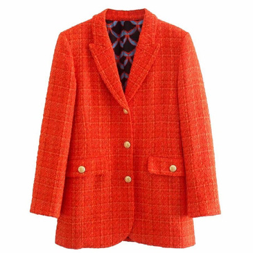 Картинка Пиджак твид красный приталенный от магазина LonnaMag