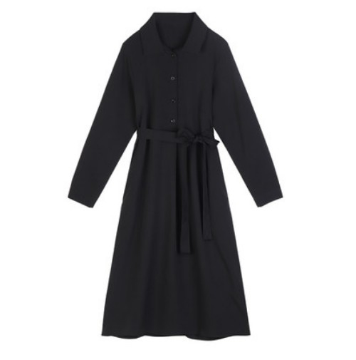 Картинка Платье рубашка миди плотное длинный рукав + пояс от магазина LonnaMag