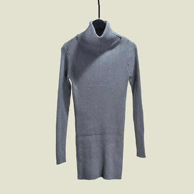 Картинка Платье водолазка мини в рубчик высокий ворот от магазина LonnaMag