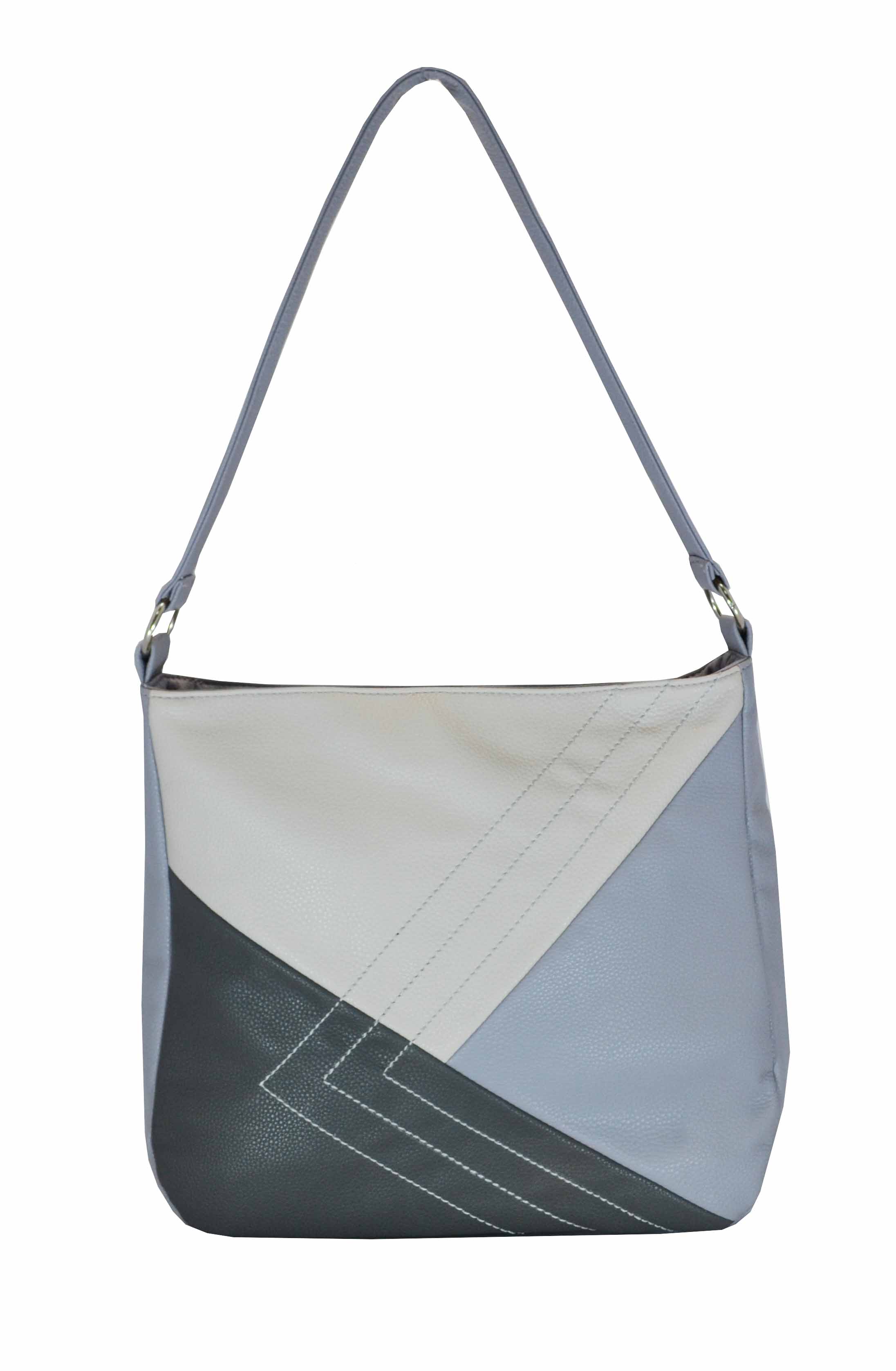 картинка Сумка шоппер на длинной ручке колорблок швы углом эко-кожа от магазина LonnaMag