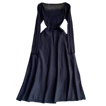 Картинка Платье трикотаж макси квадратный вырез юбка клеш от магазина LonnaMag