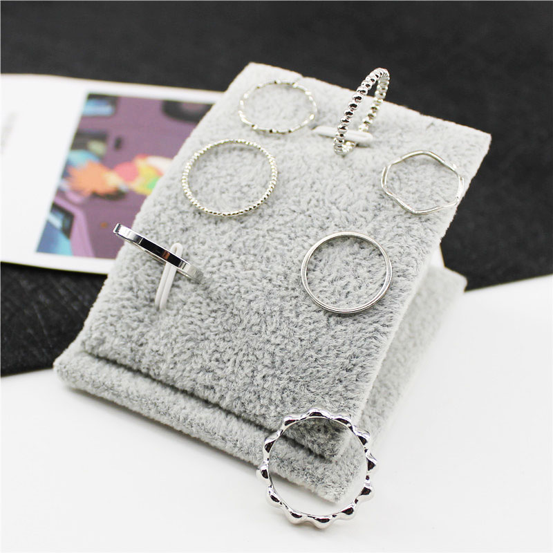 картинка Кольца набор 7 шт ребристое волнистое закрученное от магазина LonnaMag