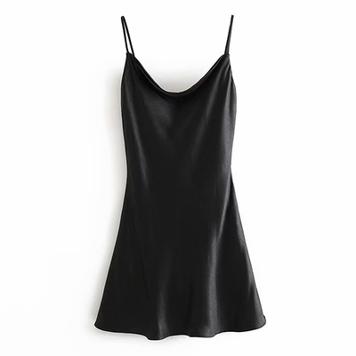 Картинка Платье мини комбинация открытая спина сзади перекрестие от магазина LonnaMag