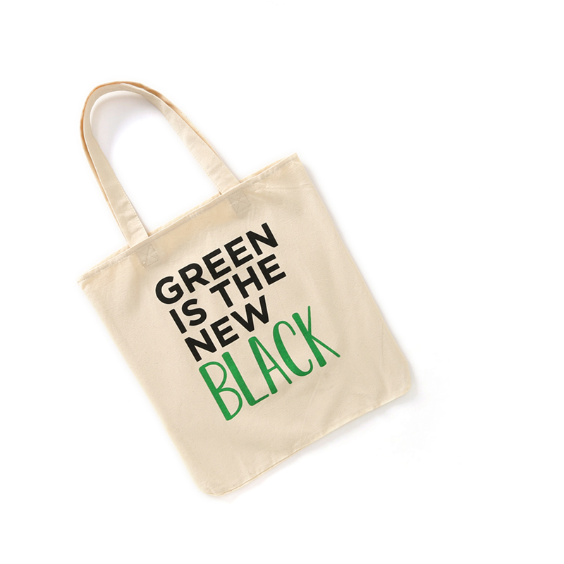 картинка Сумка шоппер холщовая надпись GREEN IS THE NEW BLACK от магазина LonnaMag