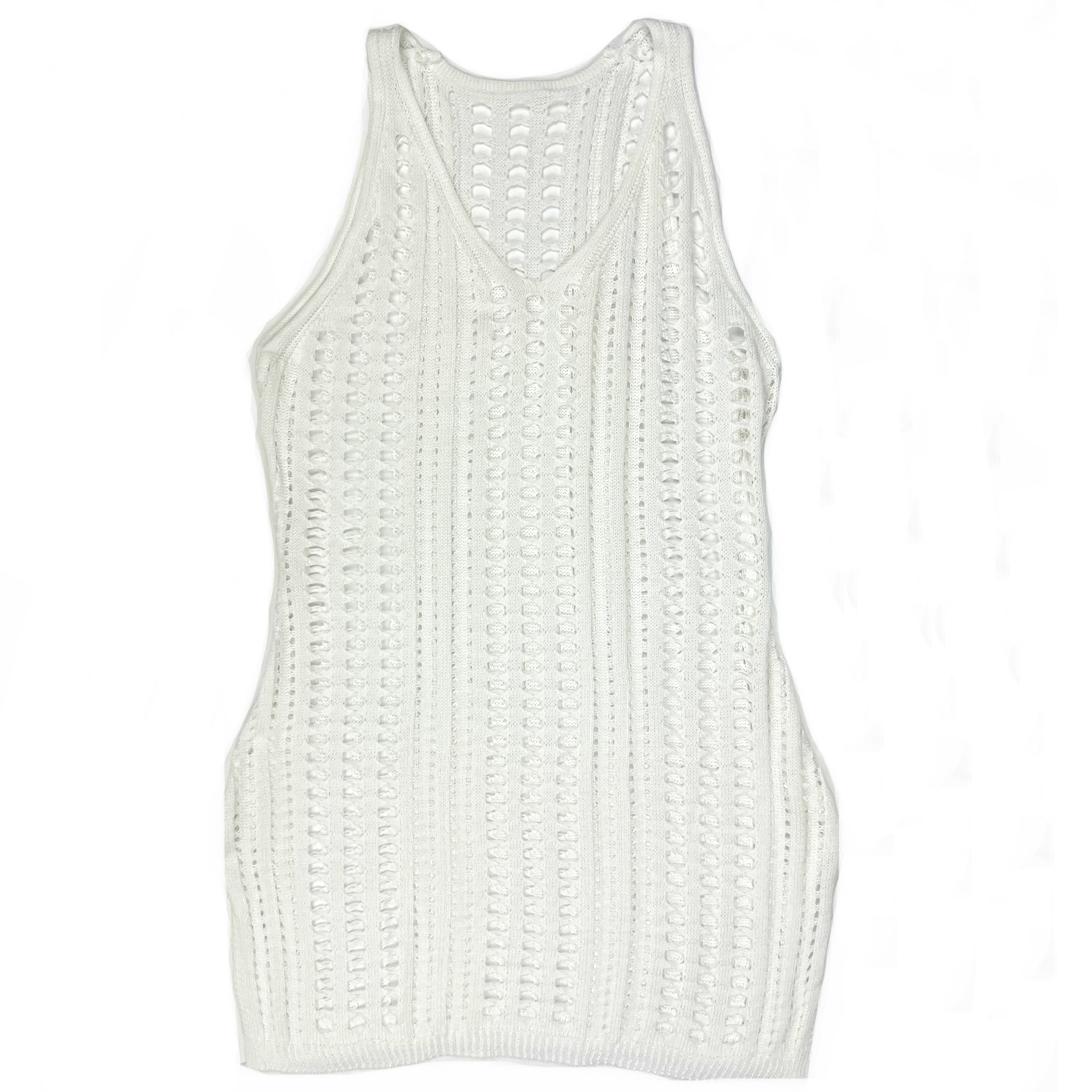 Картинка Платье пляжное вязаное мелкими и крупные дырочки разрезы по бокам от магазина LonnaMag