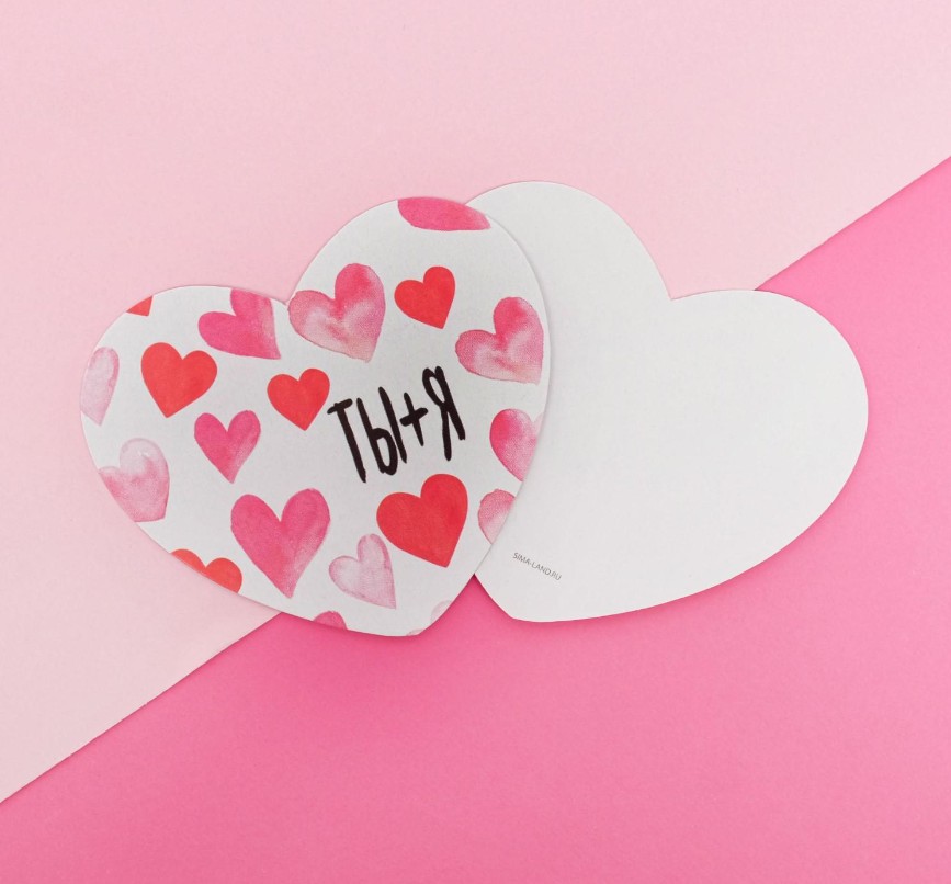 картинка Открытка-валентинка «Ты+ Я», 7 х 6см Сердечко от магазина LonnaMag