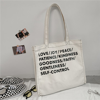 картинка Сумка парусиновая надписи love/joy/peace от магазина LonnaMag