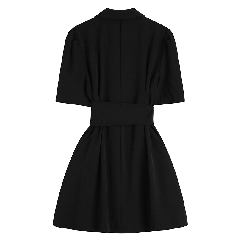 Картинка Платье мини широкий пояс на талии сзади с 3 пуговицами от магазина LonnaMag