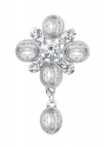 картинка Брошь овальные камни и свисающий камень от магазина LonnaMag