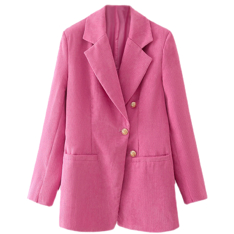 Картинка Пиджак длинный полосы вельвет 3 золотые пуговицы от магазина LonnaMag