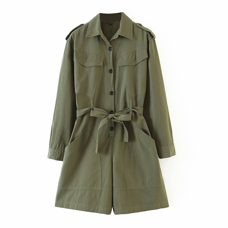 Картинка Комбинезон короткий милитари хаки от магазина LonnaMag