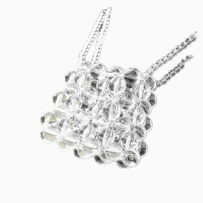 картинка Сумка маленькая прозрачные бусины (двойной плечевой ремень из бусин) от магазина LonnaMag