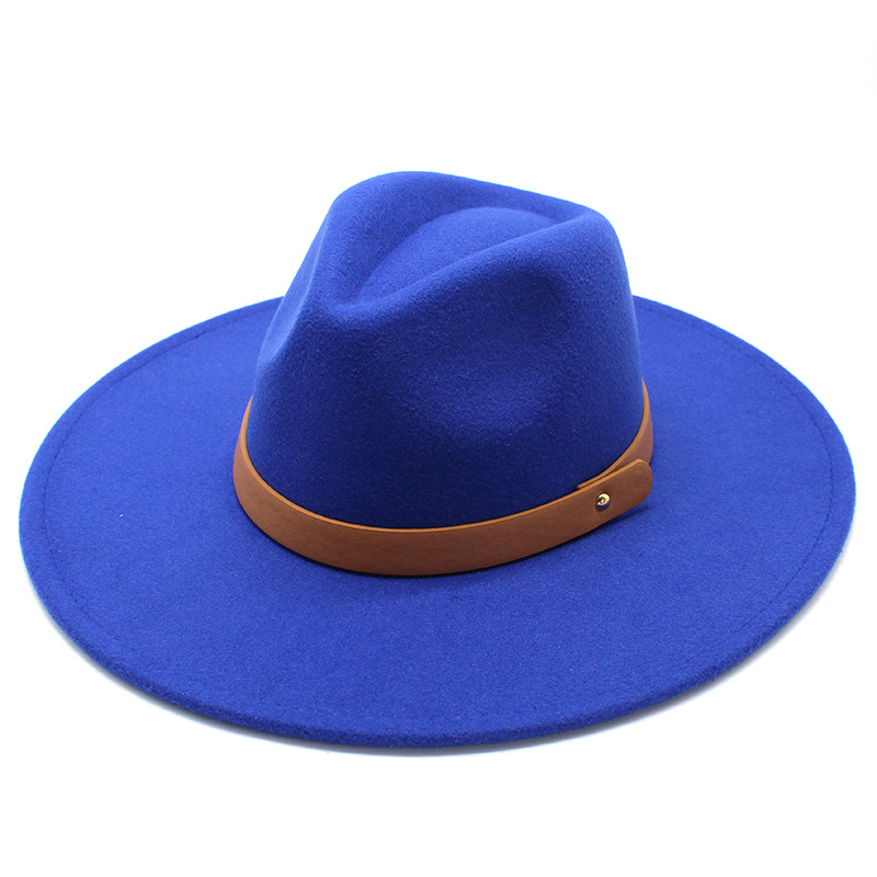 картинка Шляпа федора широкие поля + светлый ремешок (16 цветов) от магазина LonnaMag