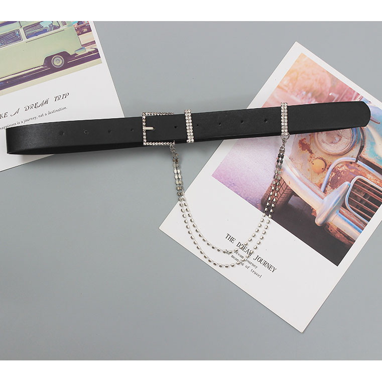 картинка Ремень с элементами из страз бляшка + цепочка от магазина LonnaMag