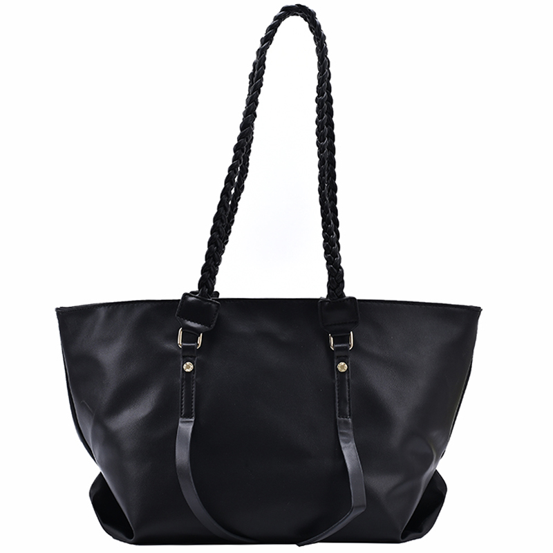 картинка Сумка тоут большая плетеные ручки спереди 2 ремня от магазина LonnaMag