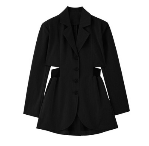 Картинка Платье пиджак мини длинный рукав вырез по бокам на тали и на спине широкая резинке от магазина LonnaMag