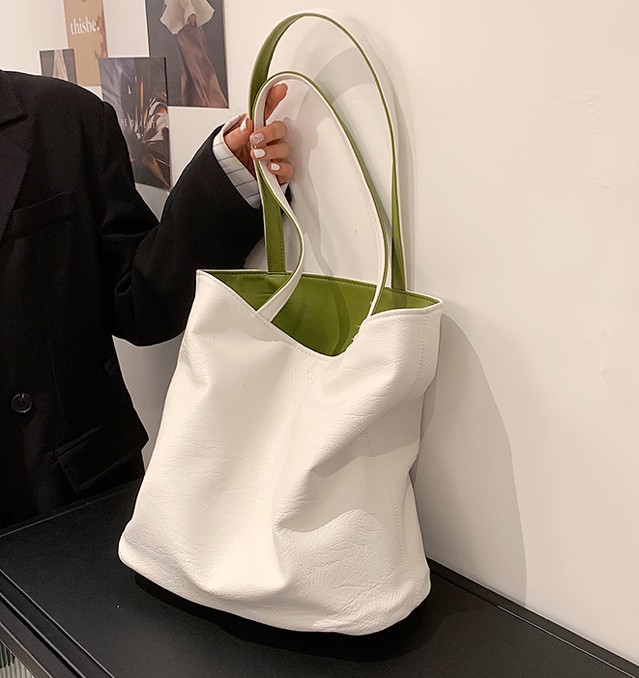 картинка Сумка тоут большая  двухстороняя универсальная из мягкой кожи от магазина LonnaMag