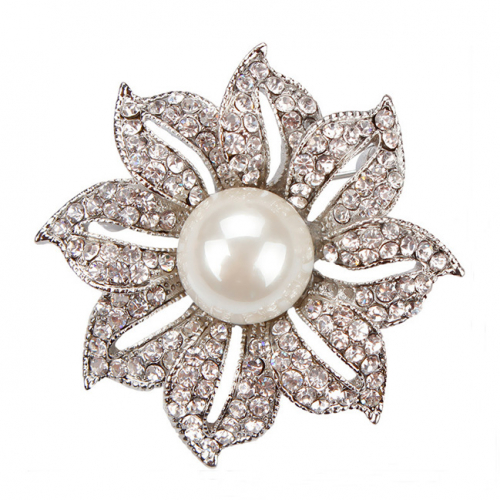 картинка Брошь крупный цветок в стразах от магазина LonnaMag