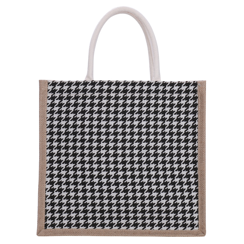 картинка Сумка-тоут холщовая  гусиная лапка от магазина LonnaMag