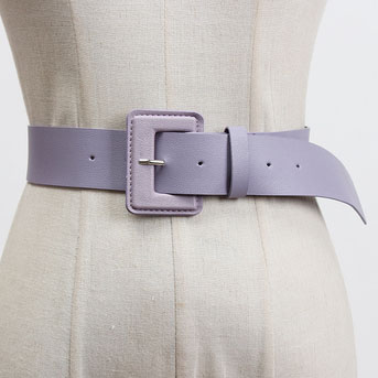 картинка Ремень однотон с прямоугольной пряжкой мягкая эко кожа от магазина LonnaMag