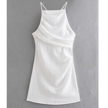 Картинка Платье мини перекрестие  на спине молния сборка спереди  от магазина LonnaMag