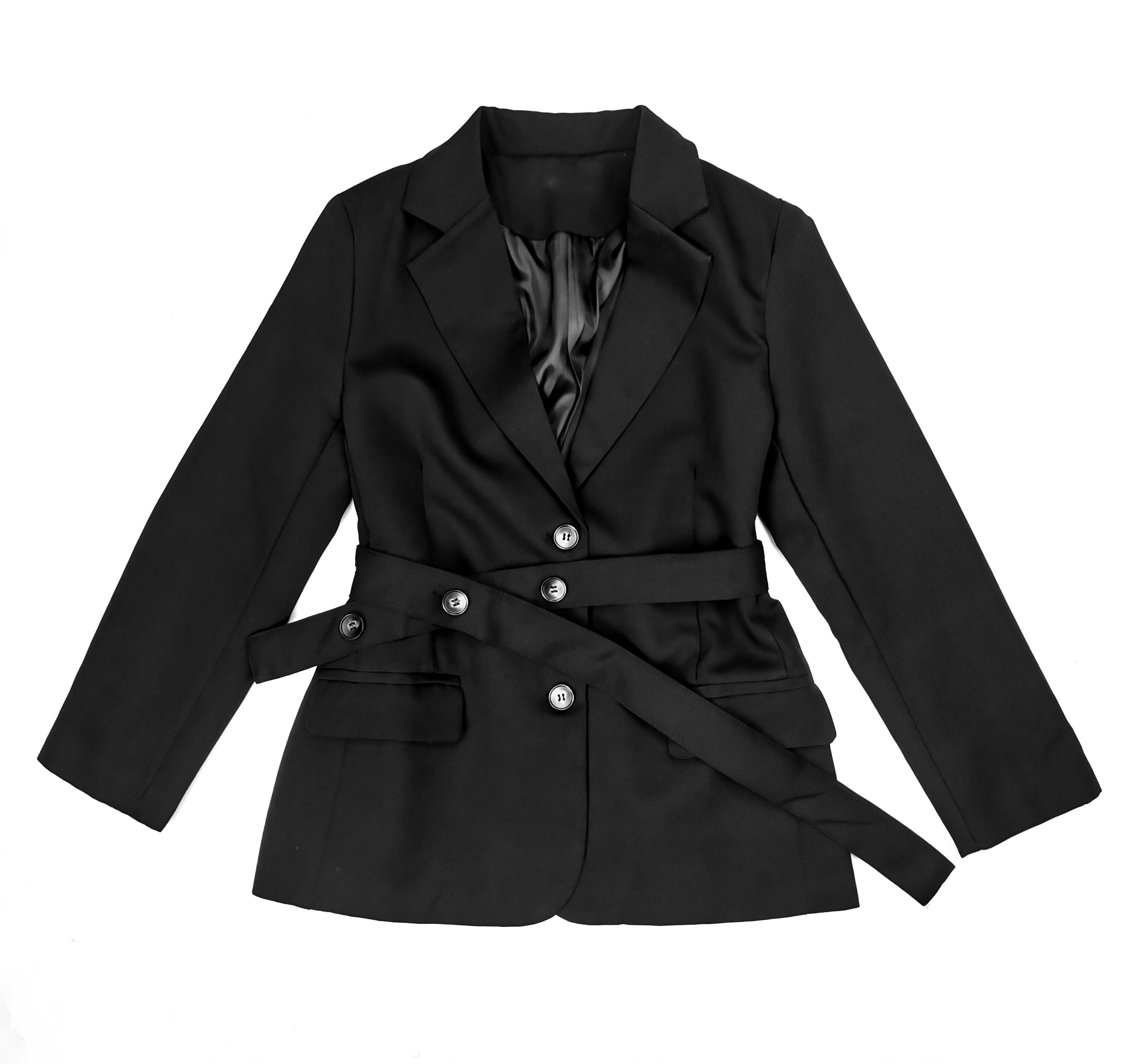 Картинка Пиджак 2 черепаховых пуговицы + пояс 3 пуговицы от магазина LonnaMag