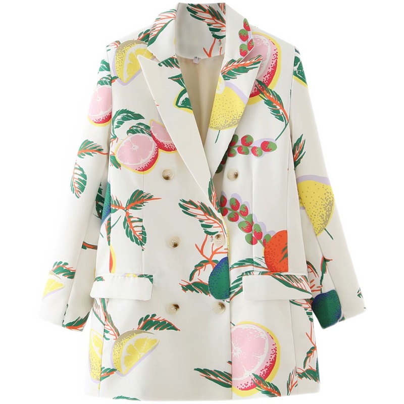 Картинка Пиджак двубортный фруктовый принт от магазина LonnaMag