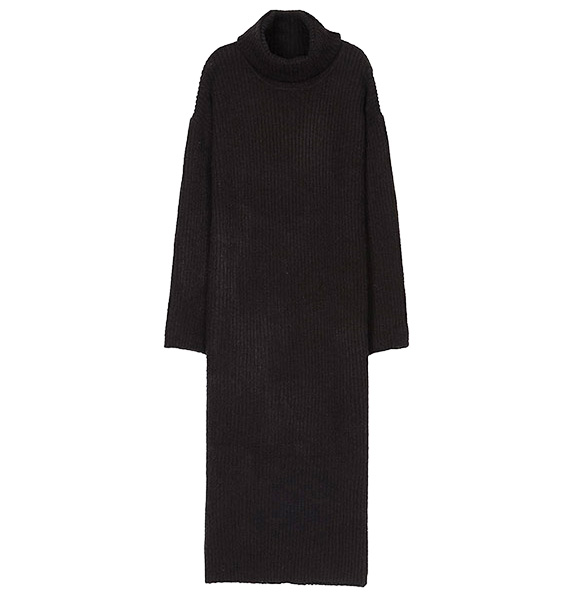 Картинка Платье вязаное рубчик широкие рукава ворот от магазина LonnaMag