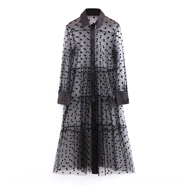 Картинка Платье как накидка тюль в горошек от магазина LonnaMag