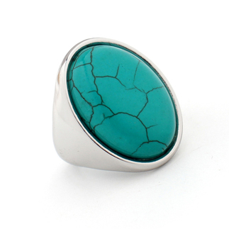 картинка Кольцо бирюзовый камень овал от магазина LonnaMag