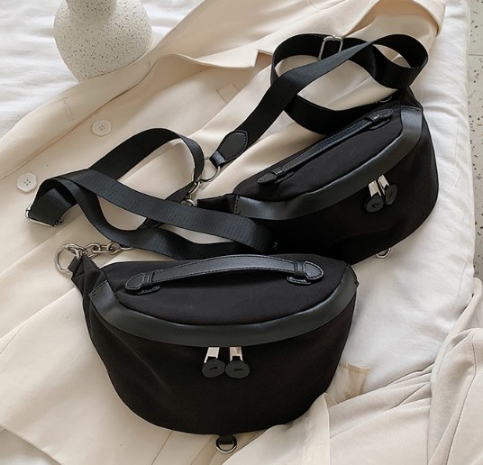 картинка Сумка поясная и через плечо текстиль + кожаные детали цепь от магазина LonnaMag