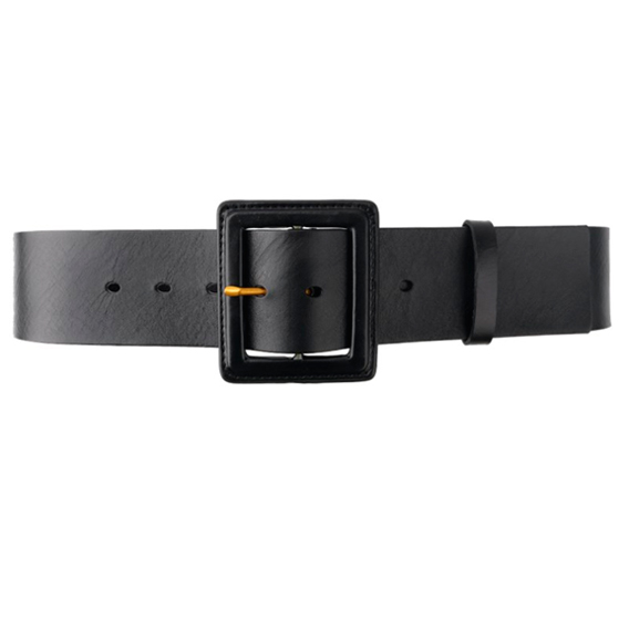 картинка Ремень широкий с квадратной пряжкой с бронзовым язычком от магазина LonnaMag