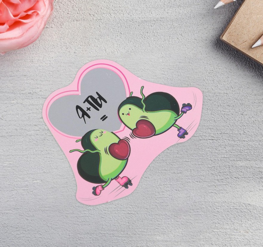 картинка Валентинка со скретч слоем «Я + Ты», авокадо, 10 х 10см от магазина LonnaMag