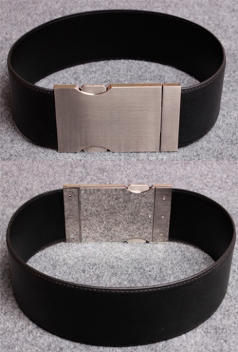 картинка Пояс кожзам с большой серебристой пряжкой от магазина LonnaMag