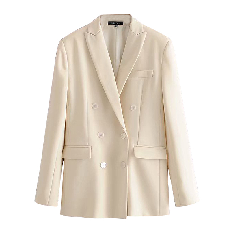 Картинка Пиджак молочного цвета удлиненный двубортный INDEFEIR от магазина LonnaMag