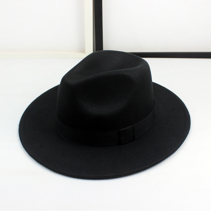 картинка Шляпа федора с черной атласной лентой от магазина LonnaMag