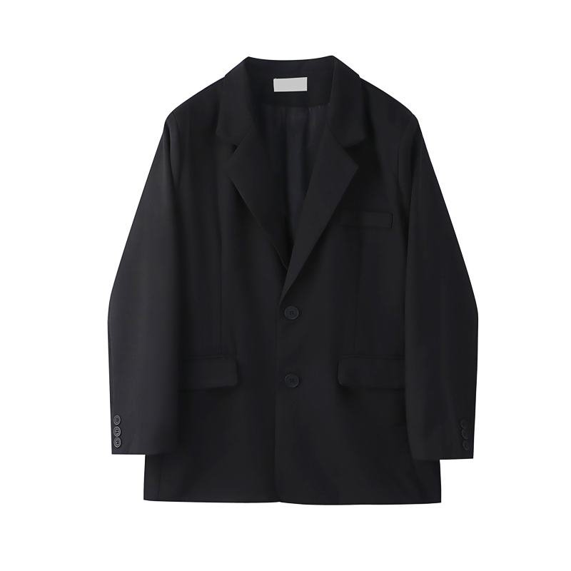Картинка Пиджак базовый черный спереди 2 пуговицы от магазина LonnaMag