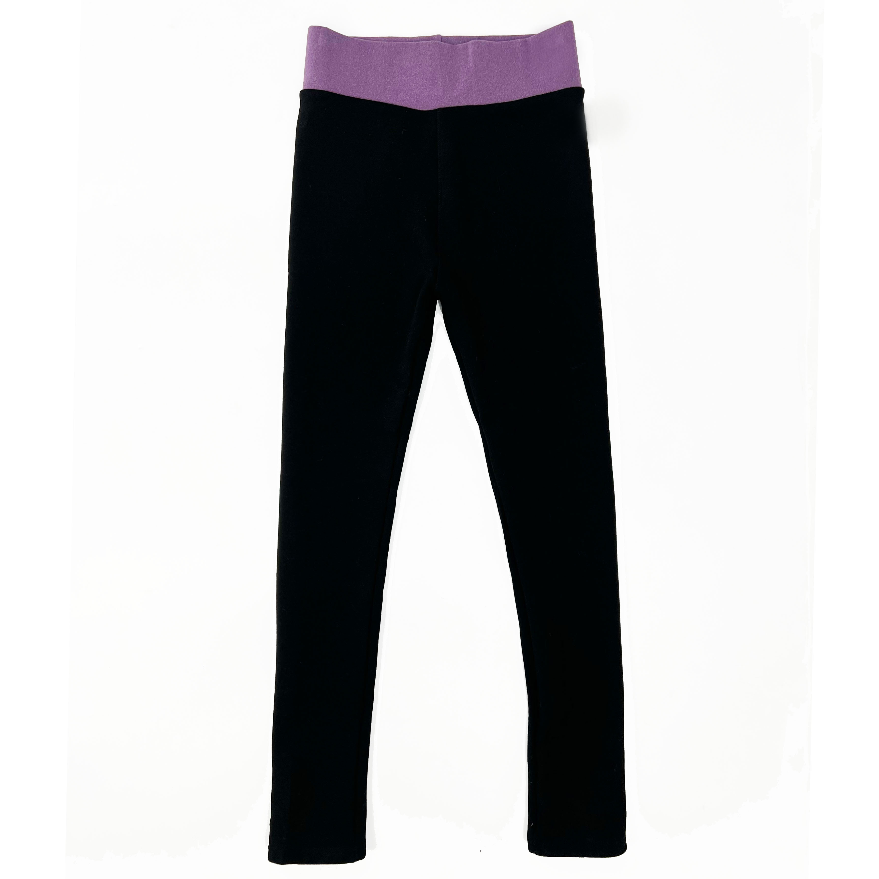 Картинка Леггинсы теплые на флисе фиолетовая широкая талия от магазина LonnaMag