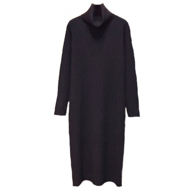 Картинка Платье широкое водолазка трикотаж крупный рубчик от магазина LonnaMag