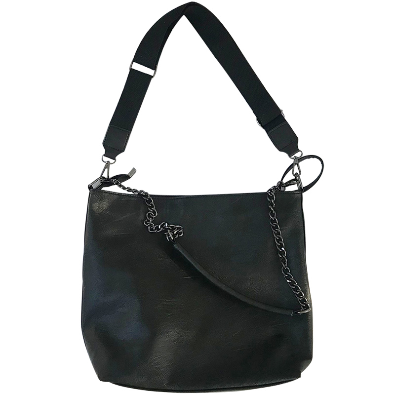 картинка Сумка квадратная мягкая эко кожа ремешок цепь + тканевый от магазина LonnaMag