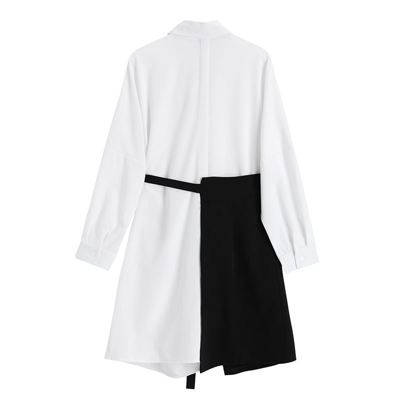 Картинка Платье рубашка + черная полуюбка  "Деконструкция" от магазина LonnaMag